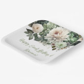 セージ緑の花フローラパーティー ペーパープレート (傾斜あり)