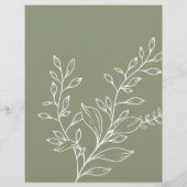 セージ緑の花ブライダルシャワービンゴゲーム (裏面)