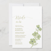 セージ緑の花嫁to beフローラブライダルシャワー 招待状 (正面)