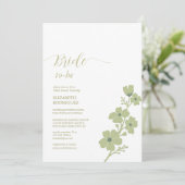セージ緑の花嫁to beフローラブライダルシャワー 招待状 (スタンド正面)