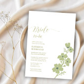 セージ緑の花嫁to beフローラブライダルシャワー 招待状