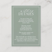 セージ緑の葉のクレストモノグラム結婚ズ エンクロージャーカード (裏面)