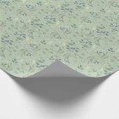 セージ緑の葉の緑のユーカリ結婚プス ラッピングペーパー (角)