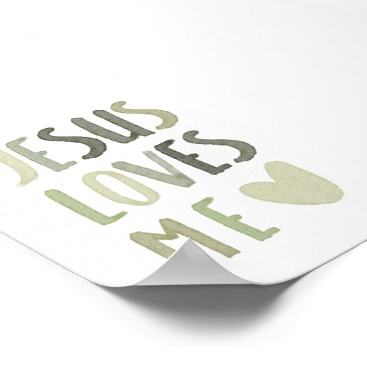 セージ緑の虹イエスは私のポスターを愛している ポスター (角)