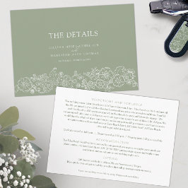 セージ緑の蝶結婚の詳細 エンクロージャーカード