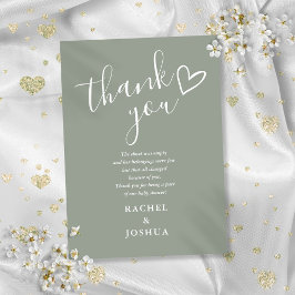 セージ緑の赤ちゃんシャワースクリプトハート詩 サンキューカード