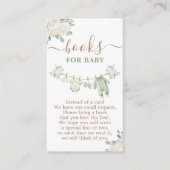 セージ緑の赤ちゃんシャワーブックベビー エンクロージャーカード (正面)