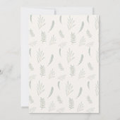 セージ緑の赤ちゃんシャワーBoho男の子服 招待状 (裏面)