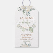 セージ緑の赤ちゃん服ベビーシャワーギフトラベル ギフトタグ (正面)