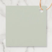 セージ緑の赤ちゃん服ベビーシャワー フェイバータグ (裏面)