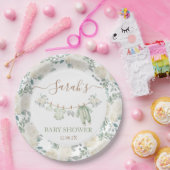 セージ緑の赤ちゃん服ベビーシャワー ペーパープレート (パーティー)