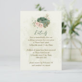 セージ緑の赤面結婚の花の詳細 エンクロージャーカード (スタンド正面)