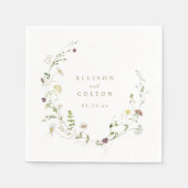 セージ緑の野素朴花ボホ結婚のナプキン スタンダードカクテルナプキン (正面)