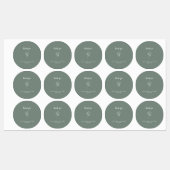 セージ緑の野結婚花ありがとう ラベル (シート)