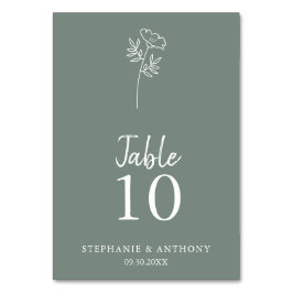 セージ緑の野結婚花 テーブルナンバー