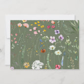 セージ緑の野草野結婚牧草地 サンキューカード (裏面)