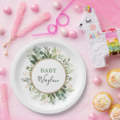 セージ緑の金ゴールドガーデングリーナリーベビーシャワー ペーパープレート (パーティー)