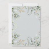 セージ緑の金ゴールドテディベアビンゴベビーシャワーゲーム 招待状 (裏面)