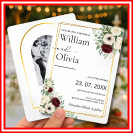 セージ緑の金ゴールド幾何結婚素朴の 招待状