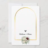 セージ緑の金ゴールド幾何結婚素朴の 招待状 (裏面)