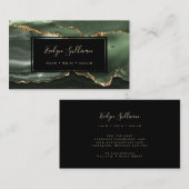 セージ緑の金ゴールド水の色agate 名刺 (正面/裏面)