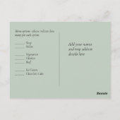 セージ緑の金ゴールド滴下グリッター結婚のスクリプト ポストカード (裏面)