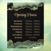 セージ緑の金ゴールド瑪瑙の開館時間ウィンドウにしがみつく ウィンドウサイン (シート3)