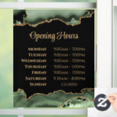 セージ緑の金ゴールド瑪瑙の開館時間ウィンドウにしがみつく ウィンドウサイン (ホーム)