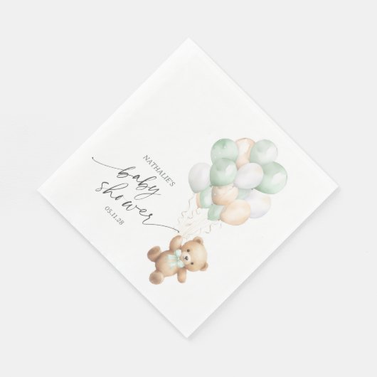 セージ緑の風船、bearly待機男女兼用 スタンダードランチョンナプキン (角)