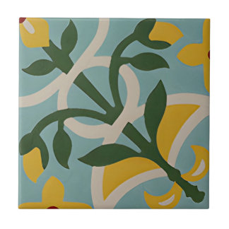 セージ緑の黄色いテクスチャタイル タイル