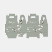 セージ緑のChinoiserieフローラ結婚の感謝 フェイバーボックス (折り畳みなし)