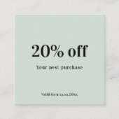 セージ緑のqrコードロイヤリティ 割引カード (正面)