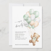 セージ緑は、我々は明らかにニュートラルベビーシャワーを待つことができる 招待状 (正面)