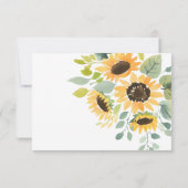 セージ緑ひまわり結婚のメニュー 出欠カード (裏面)