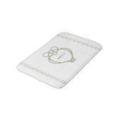 セージ緑アイリッシュケルト白鳥ラブノットファミリー名 バスマット (アングル)