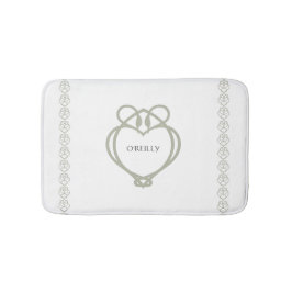 セージ緑アイリッシュケルト白鳥ラブノットファミリー名 バスマット