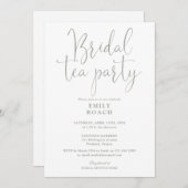 セージ緑エレガントのスクリプトブライダル茶パーティーシャワー 招待状 (正面/裏面)