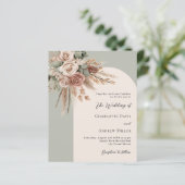 セージ緑クリームバラアーチ結婚式招待状 (スタンド正面)