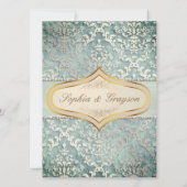 セージ緑グライマーダマスクブライダルシャワーゲームカード 招待状 (裏面)