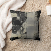 セージ緑グレーブラック芸術的抽象芸術色ブロック クッション (ブランケット)