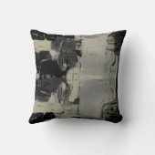 セージ緑グレーブラック芸術的抽象芸術色ブロック クッション (裏面)