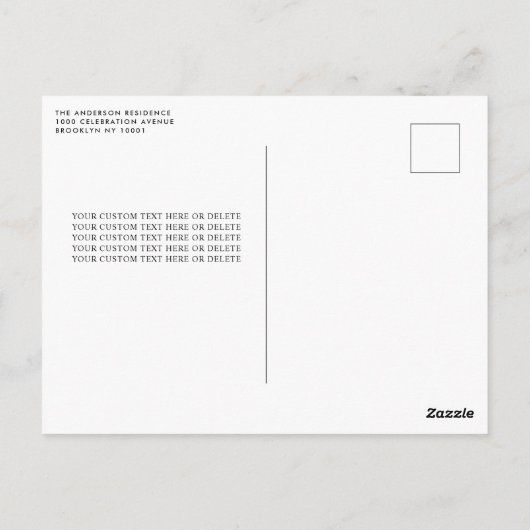 セージ緑シルバードレスキンセアニラ日付を保存 ポストカード (裏面)