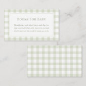 セージ緑ジンガム赤ちゃんシャワーベビー エンクロージャーカード (正面/裏面)