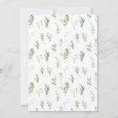 セージ緑テディベアーボウグリーナリー男の赤ちゃんシャワー 招待状 (裏面)