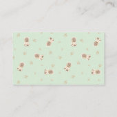 セージ緑テディベア赤ちゃんシャワーギフトレジストリ 名刺 (裏面)