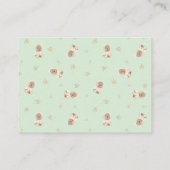 セージ緑テディベア赤ちゃんシャワー予約リクエスト エンクロージャーカード (裏面)
