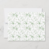 セージ緑トイルフローラパーソナライズされた文具 ノートカード (裏面)