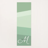 セージ緑トーンの幾何学的パターン ヨガマット (裏面)