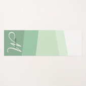 セージ緑トーンの幾何学的パターン ヨガマット (正面(横))