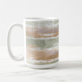 セージ緑バイオレットオレンジ白い水の色のストライプ コーヒーマグカップ (左)
